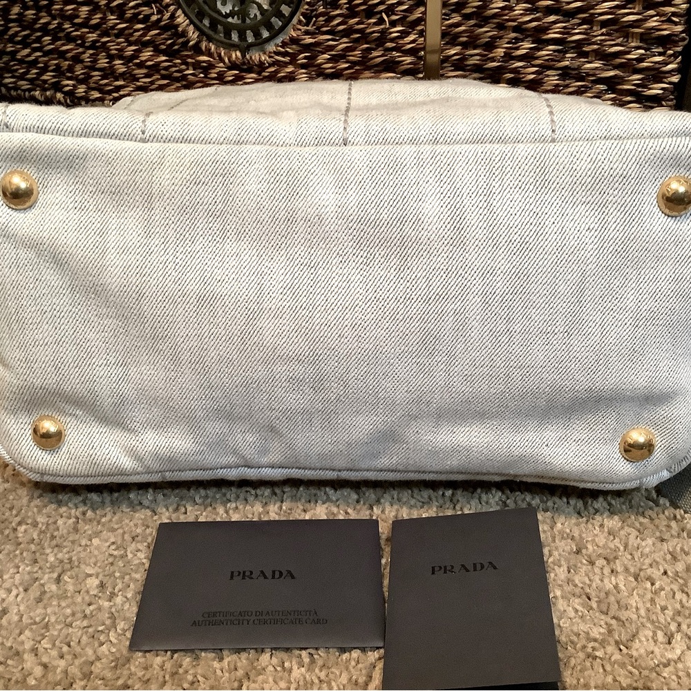 Prada Canapa 2 Way Tote Bag in Canvas Grey - Picture 14 of 14